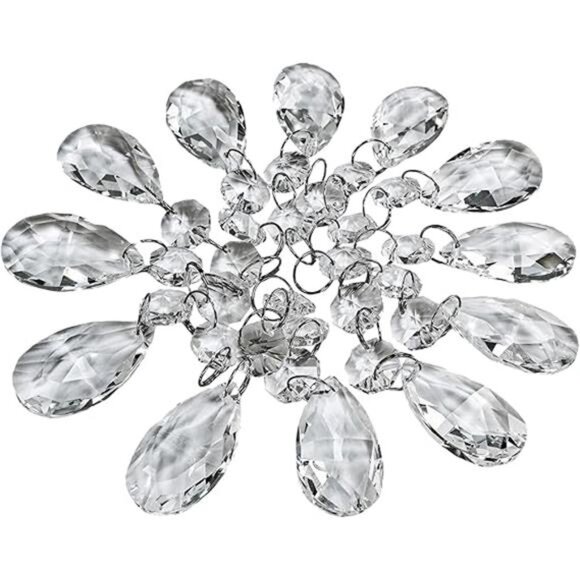 24 Pcs Teardrop Chandelier Prisms Candle Chandelier Crystal Pendants - Picture 8 of 8
